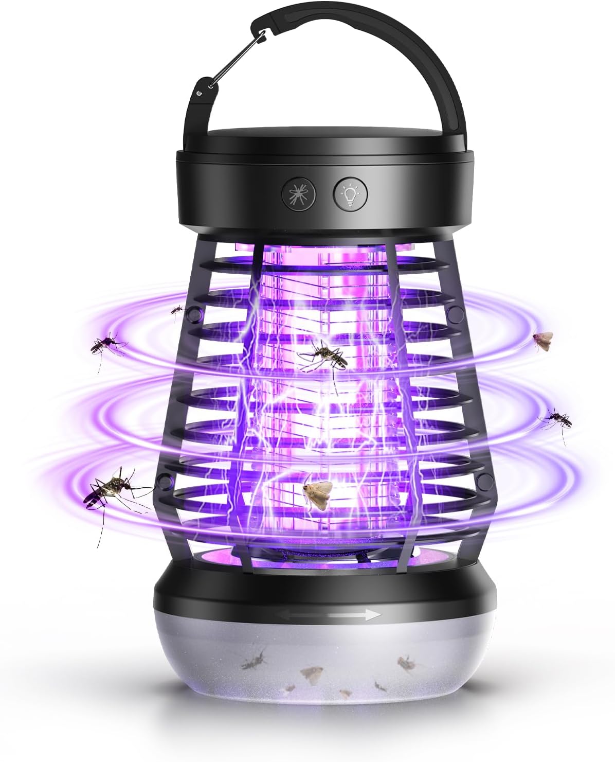 Lampa owadobójcza UV z funkcją ładowania, 3 w 1, może być używana wewnątrz i na zewnątrz, czarna