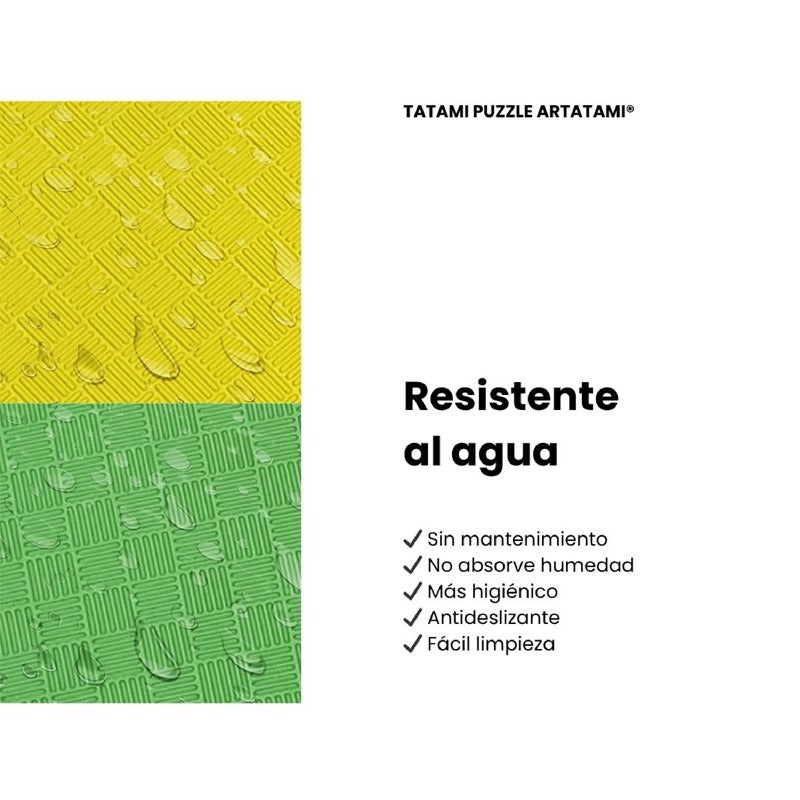 Artatami® Tatami Puzzle 1x1x20 mm Verde - Amarelo Pacote Econômico [24 Unidades] Artes Marciais. Caratê, Judô e Taekwondo, Espuma EVA. Antiderrapante. - 6