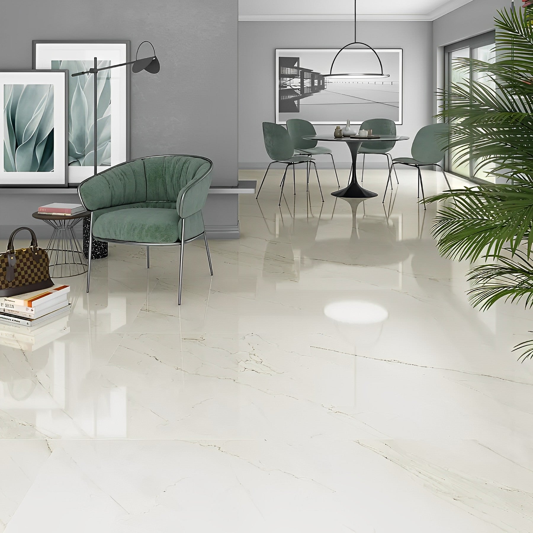 Carrelage Aspect marbre Marbella blanc nagoya 80x80 cm - 2
