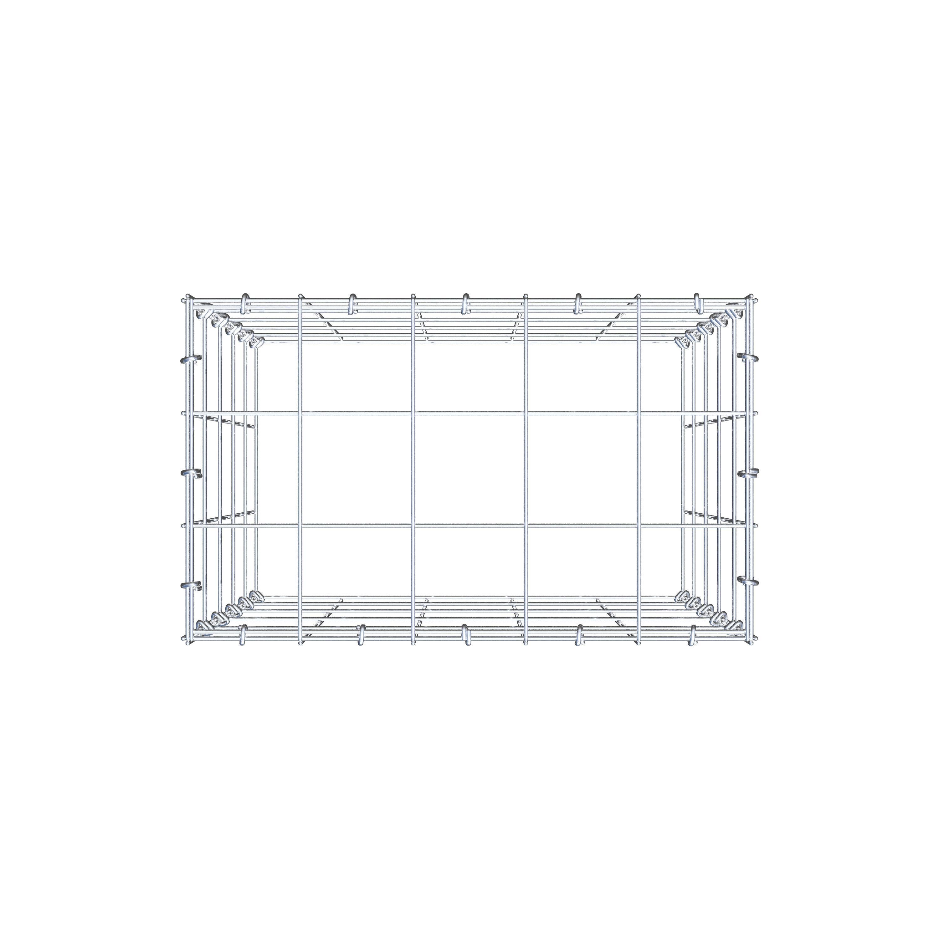 Gavión para apilar en acero galvanizado 50x50x30cm (LxAxP), malla 10 x 10cm, Anillo en C, sin rejilla inferior - 5