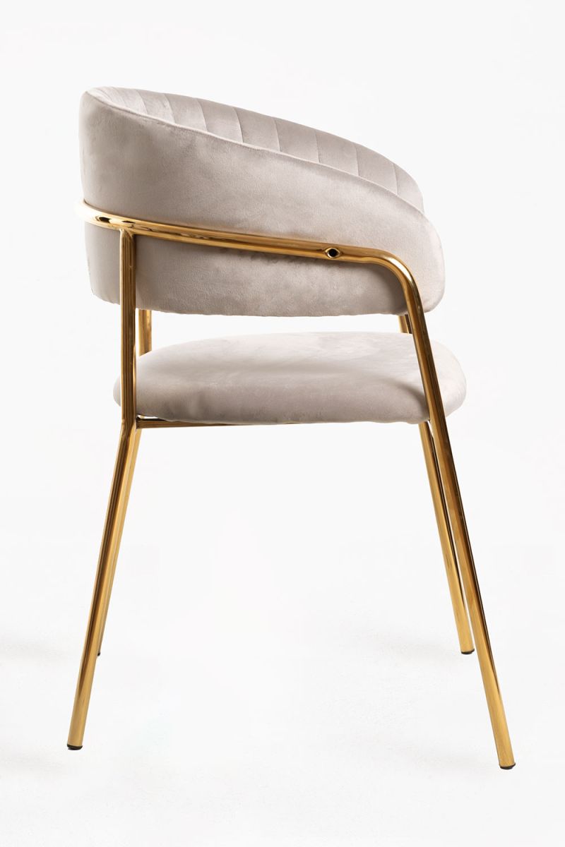 Cadeira Moniel Golden Veludo - Cinza - 4