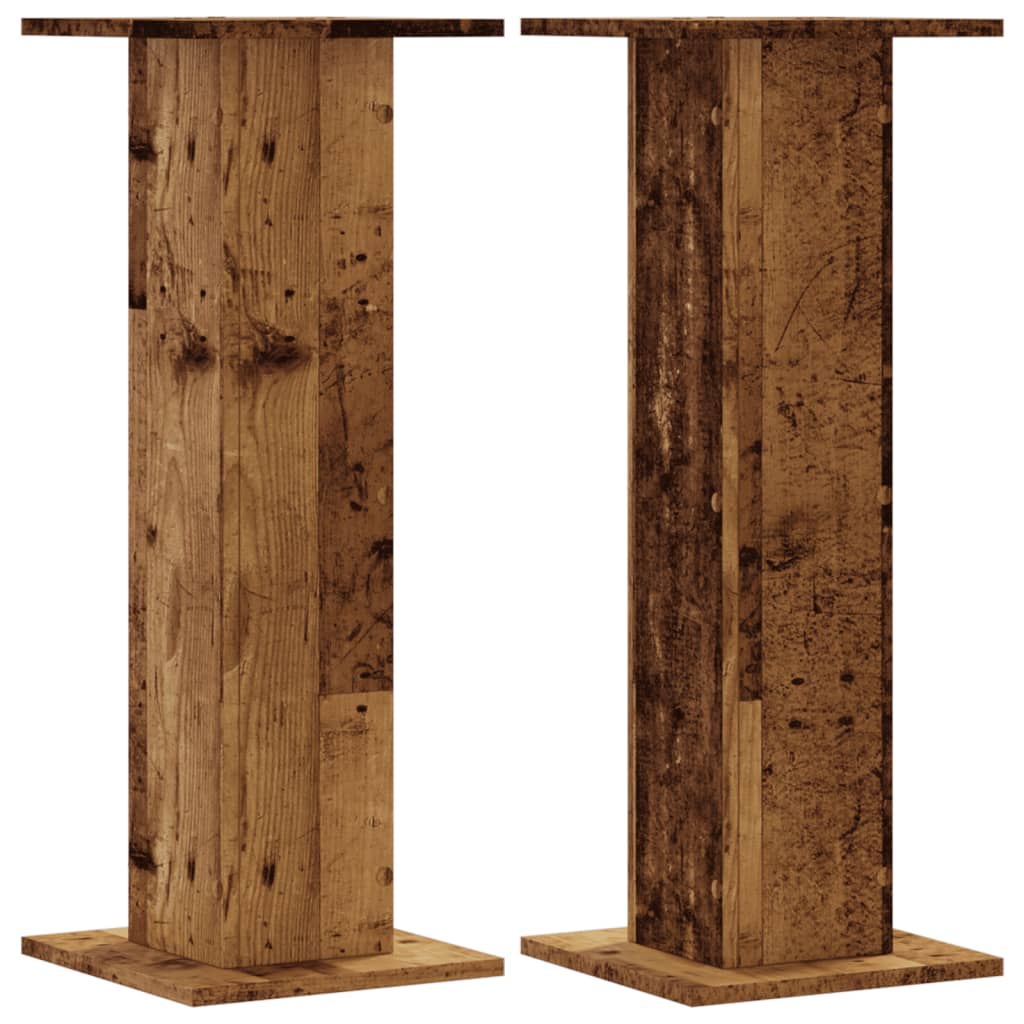 Supports pour plantes 2 pcs vieux bois bois d'ingénierie - 2
