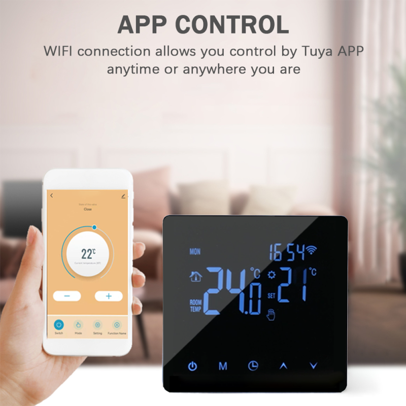 Thermostat Intelligent WiFi pour Chauffage Électrique 16A, Contrôle par Application, Écran LCD Tactile,Compatible avec le Chauffage au Sol - 7