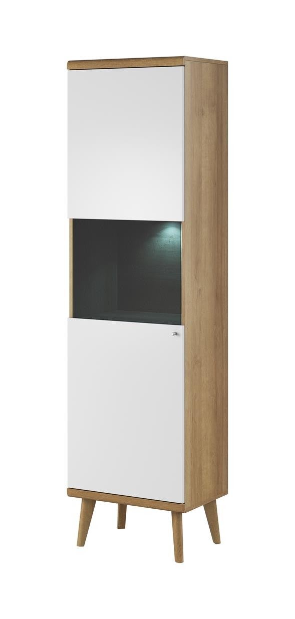 Witryna jednodrzwiowa PRIMO 50 cm z oświetleniem LED – Elegancka witryna z przeszklonym frontem