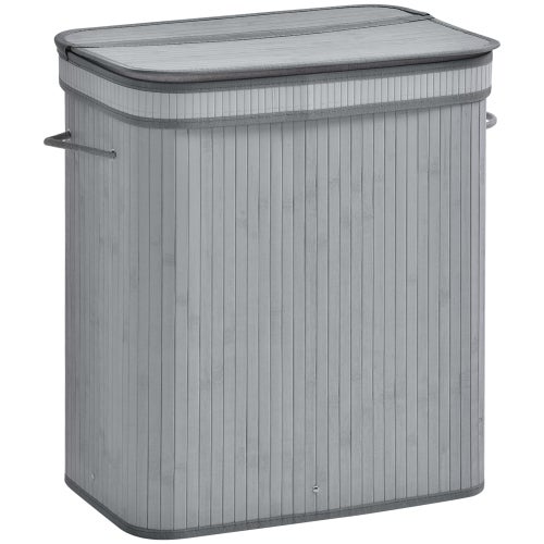 Panier à Linge 100L Avec Couvercle Et Doublure Amovible - Bambou Oxford Pliable Pour Chambre Et Buanderie