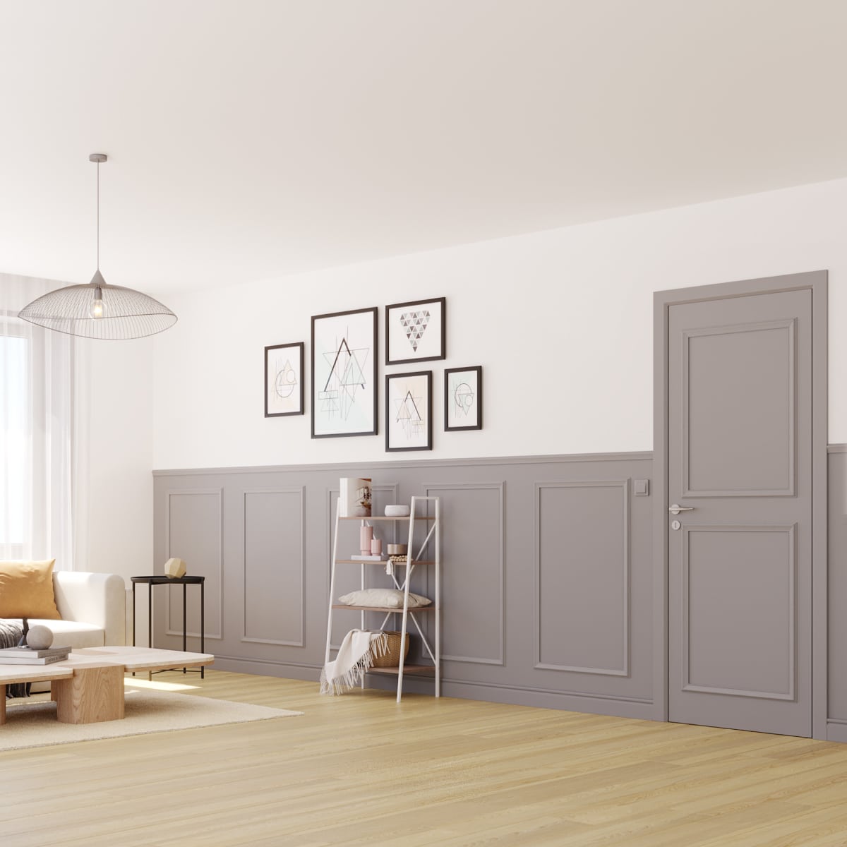 Kit de Moulures Murales en Bois FSC – Hauteur Ajustable 100 cm – Style Haussmannien – Installation Facile – Décor Intérieur Raffiné - 3