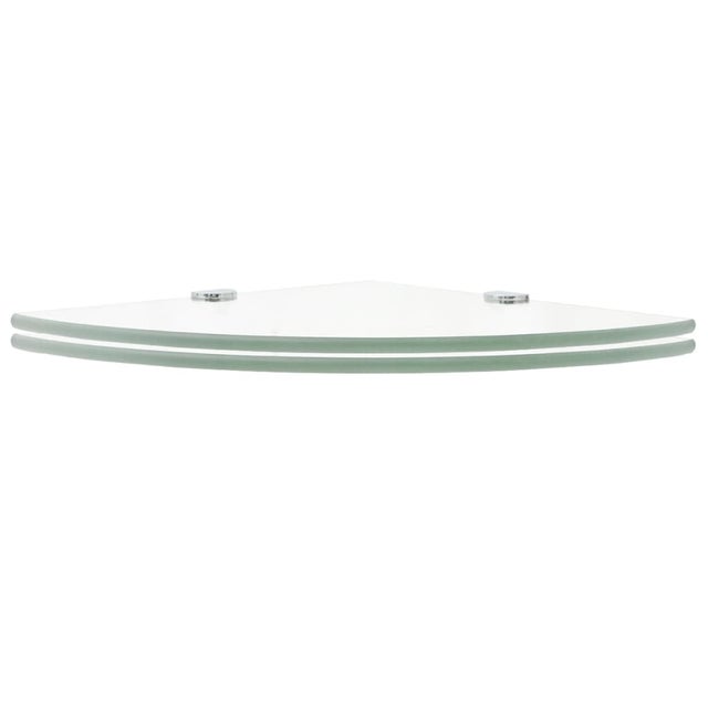 2 pcs Étagère de rangement | Étagères d'angle et supports Verre Transparent 25x25 cm CFW84260
