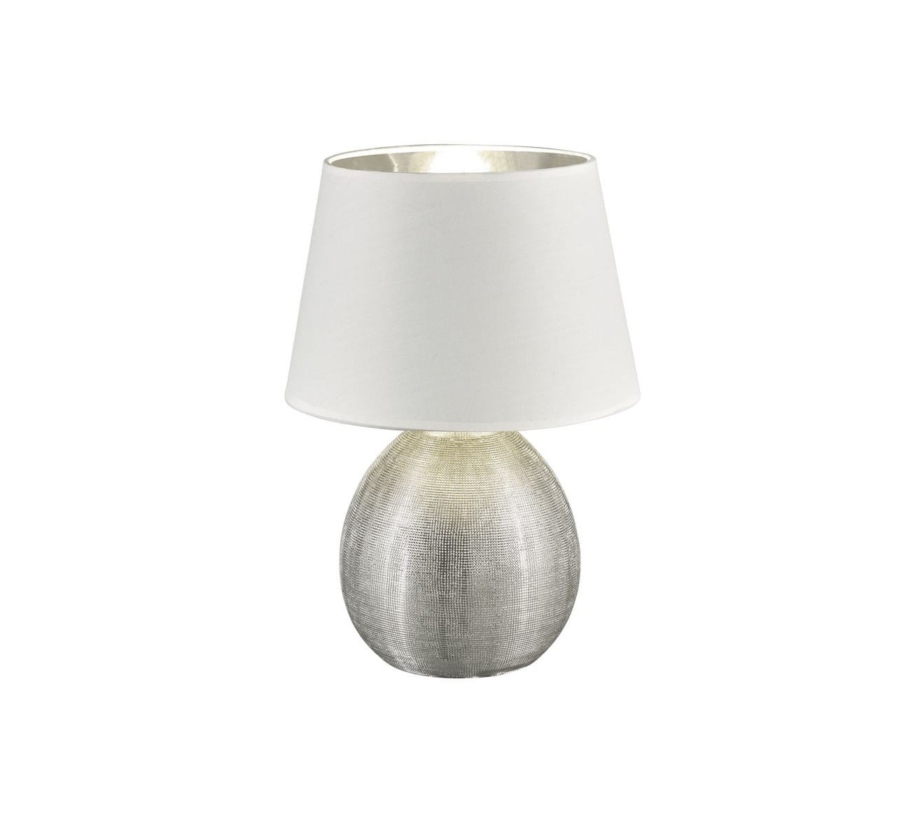 Reality R50631089 Lampa stołowa Luxor, ceramiczna, E27, srebrna, 24 x 24 x 35 cm