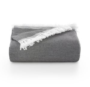 Dessus De Lit Jacquard PERIGORD 180x250 Cm - Piqué Coton 80%, Gris Perle, Fabriqué Au Portugal