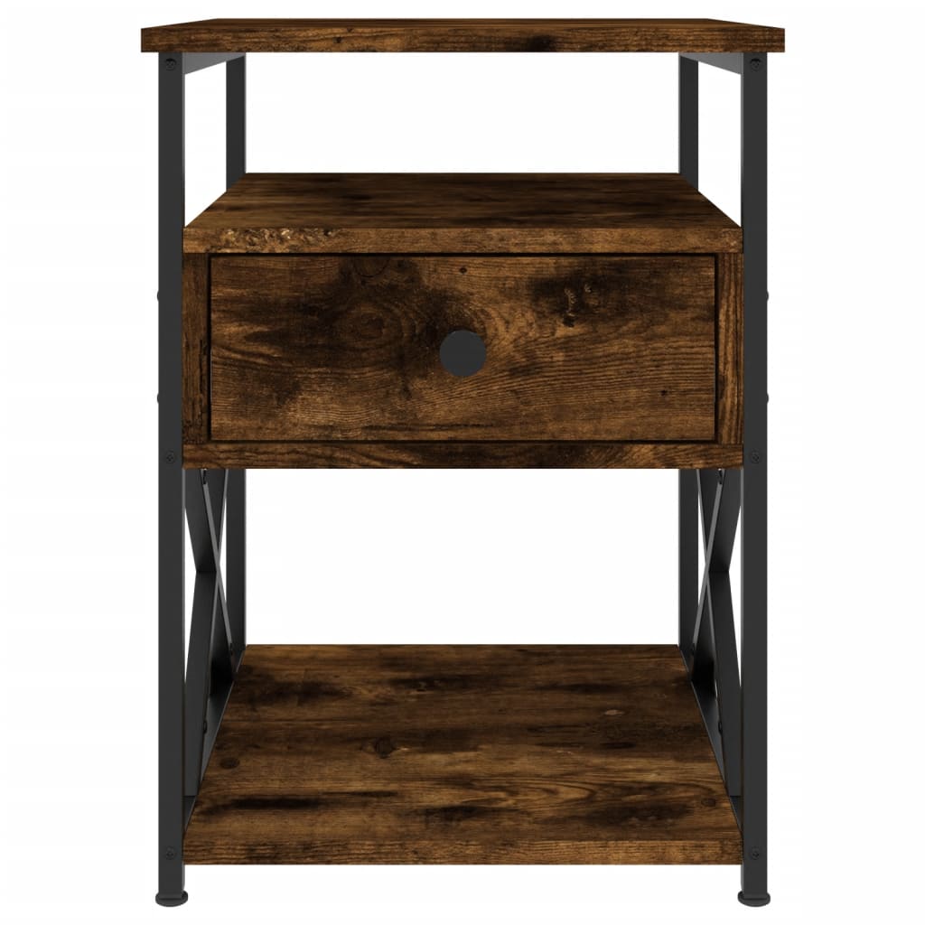 Maison Exclusive - Table de chevet chêne fumé 40x42x55 cm bois d'ingénierie - 5