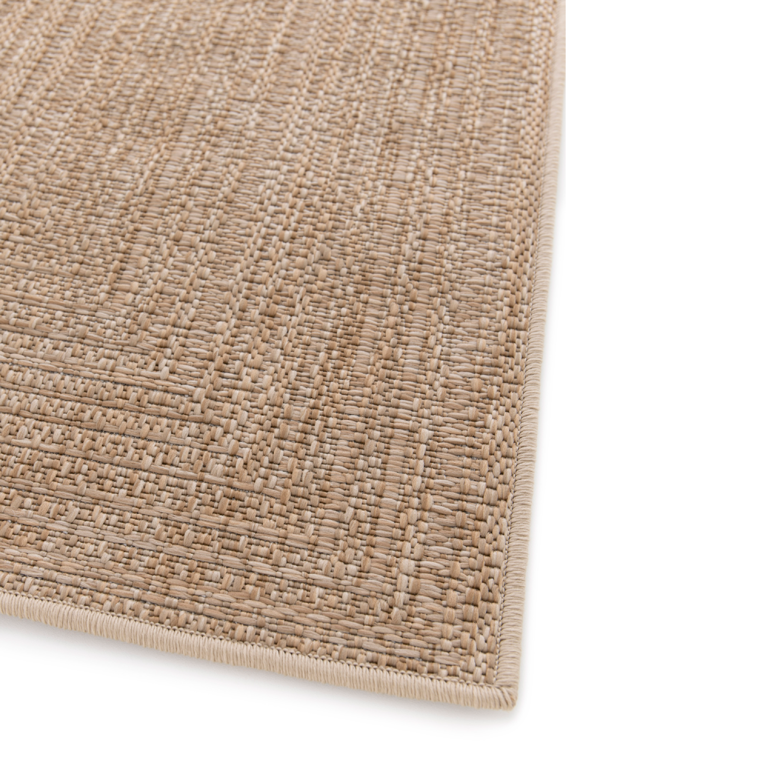INSPIRE - Tapis rectangulaire beige FUJIN - Effet paille -Tapis intérieur et extérieur - 8 mm x l.120 cm x L.170 cm - Polypropylene - Tissage à plat - - 5