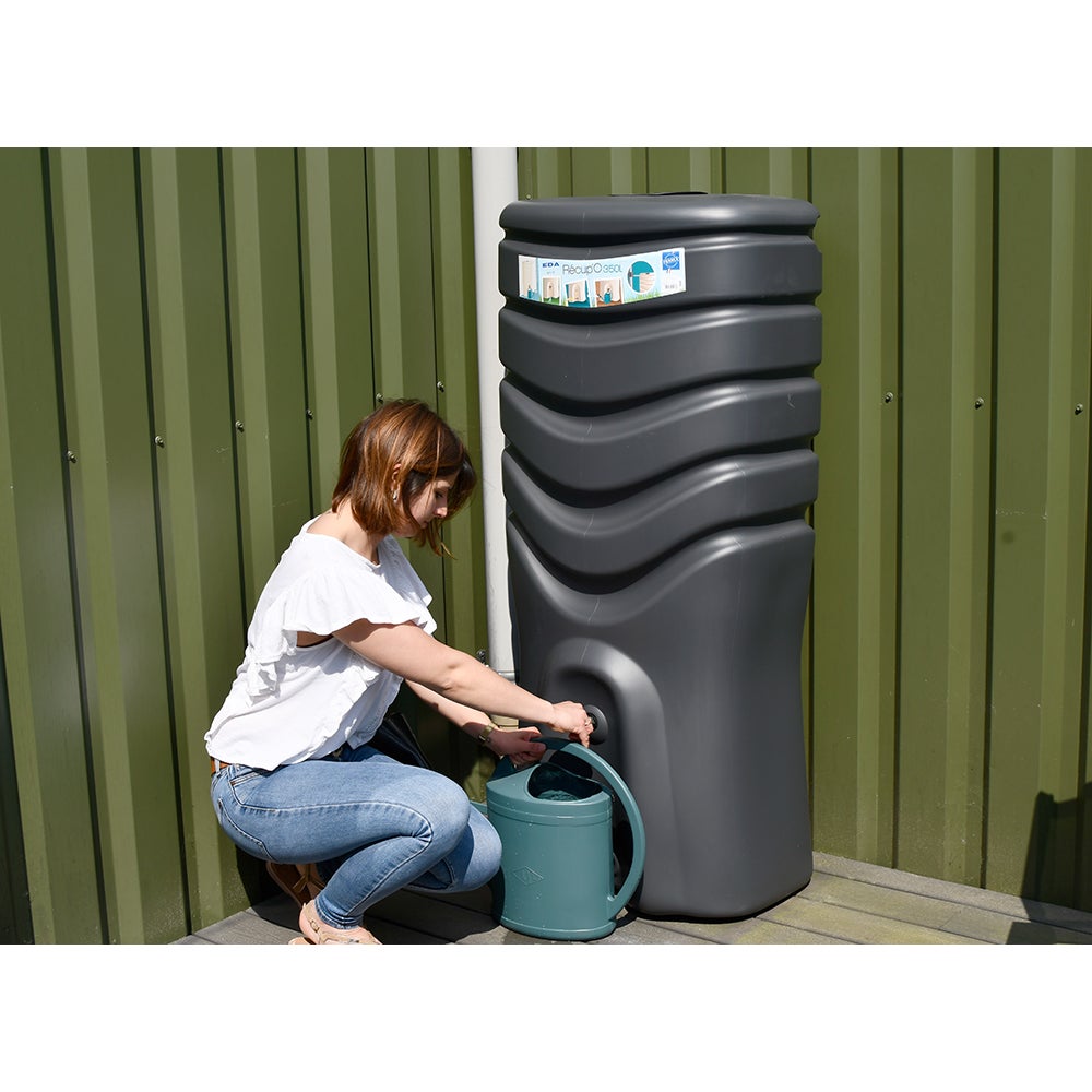 Récupérateur d'eau de pluie 350 L RECUP'O + Kit Collecteur - Coloris anthracite - Eda - 3