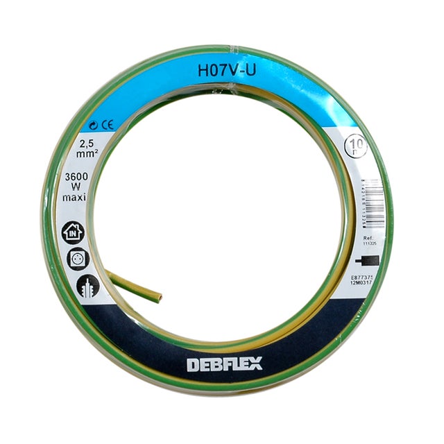 BOBINOT HO7V-U 2.5 MM² 10M JAUNE/VERT