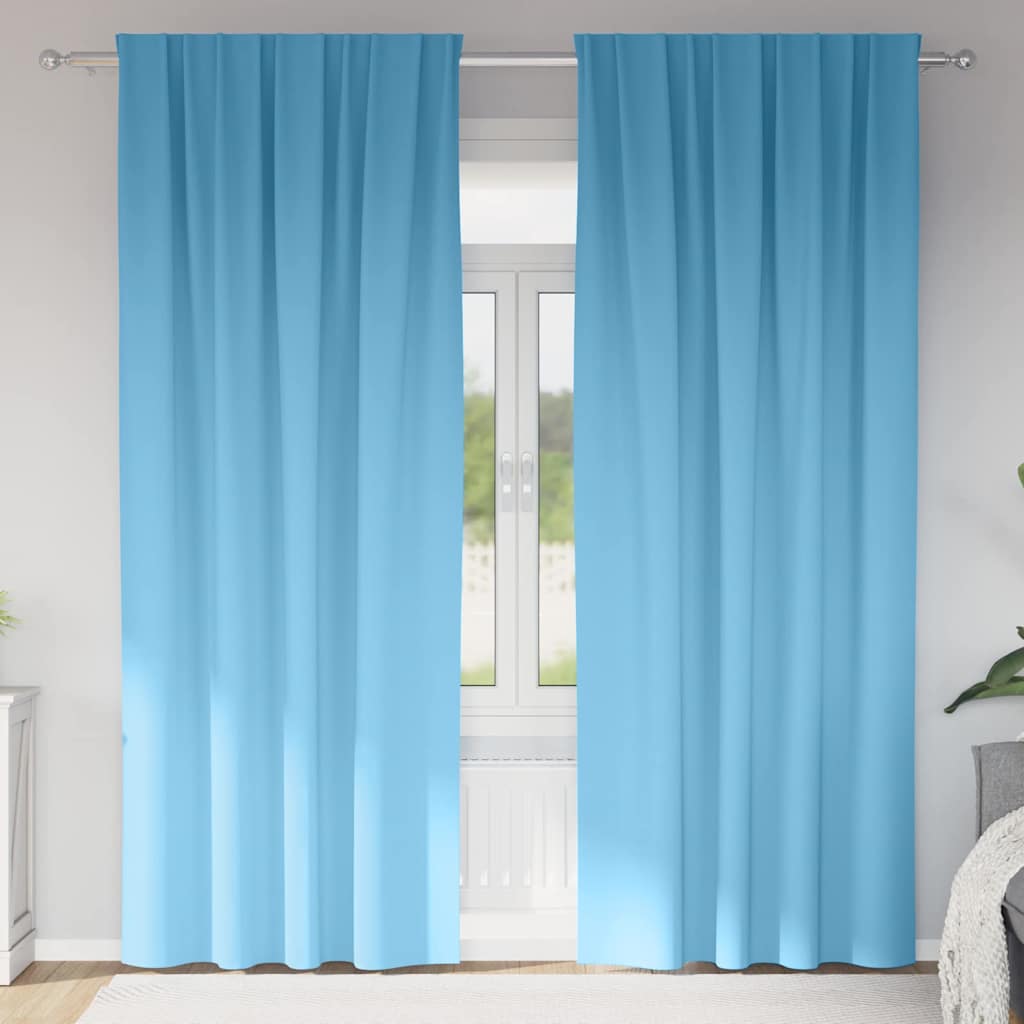 Firany blackout z kółkami 2 pcs Jasnoniebieski 225 x 140 cm vidaXL