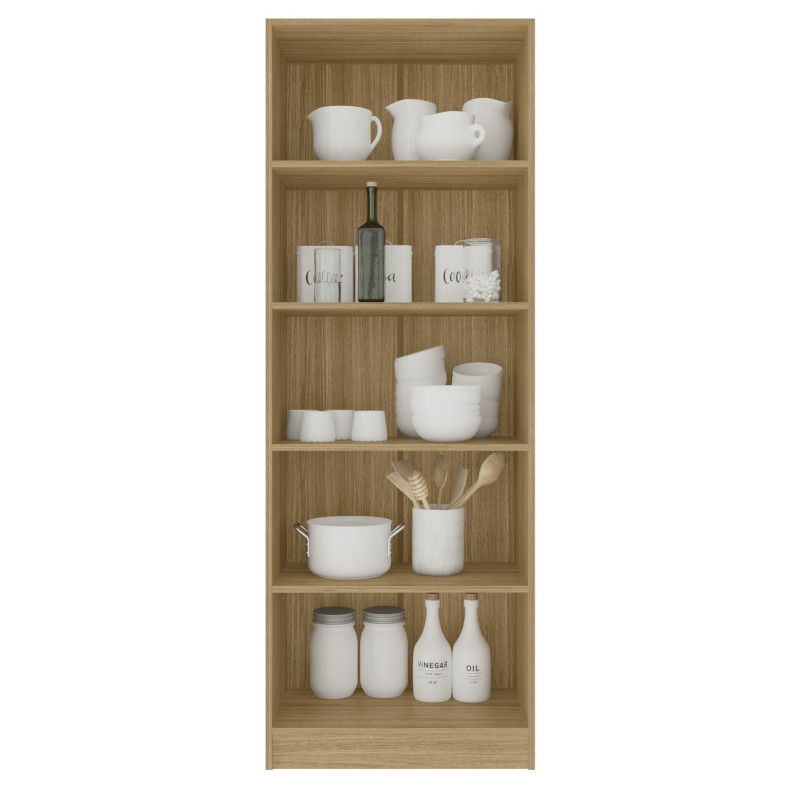 Armoire 2 Portes Chêne et Blanc 5 Niches L 61 H 170.6 P 35.3 cm - 2