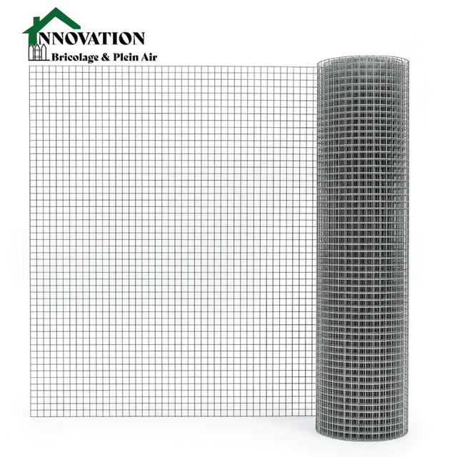 Grillage maille carrée 13 x 13 mm – fil Ø 0,65 mm – 5 x 1 m – acier galvanisé