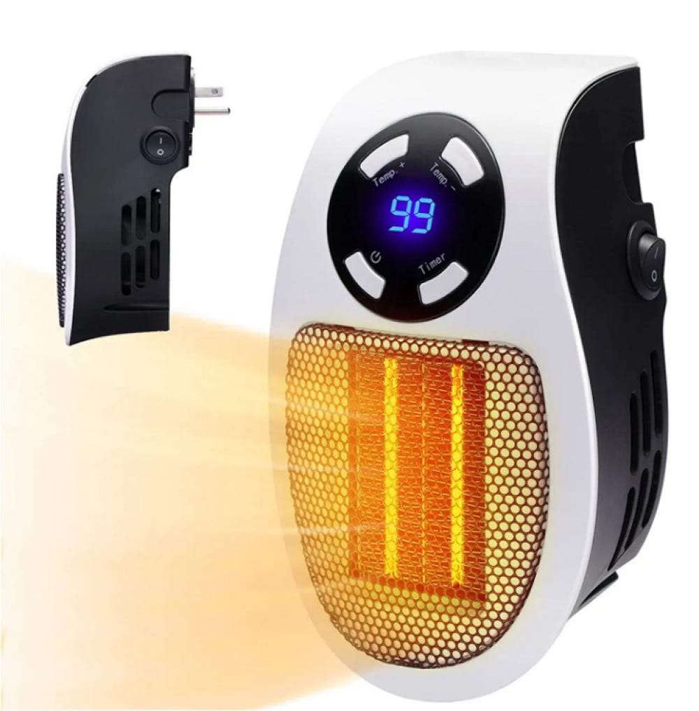 Chauffage Portable Mini Bureau Chauffant Silencieux 500W Blanc Prise UE