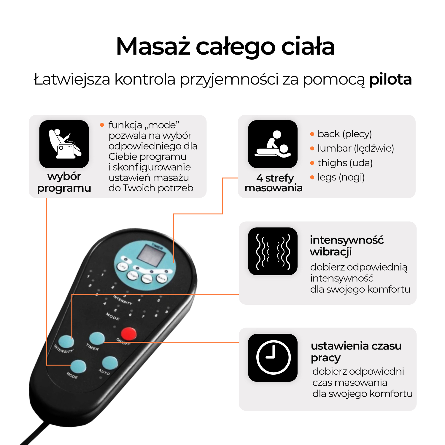 Fotel Masujący Rozkładany Wypoczynkowy z Masażem i Podnóżkiem Czarny SPIKE - 3