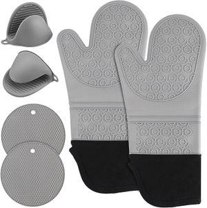 Set di 4 presine da forno e presine resistenti al calore, in