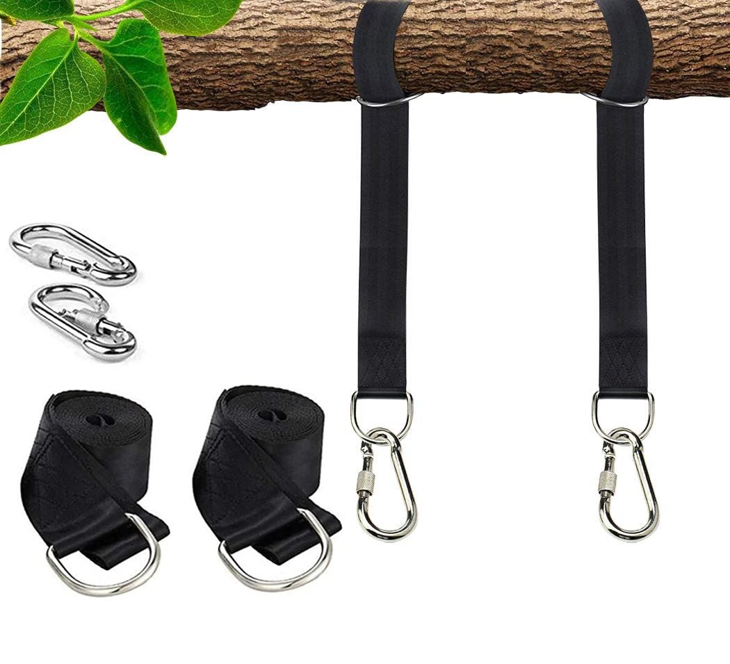 Kit De Sangles De Suspension Pour Balançoire D'arbre - 2 Sangles De 1,5 M, Résistance 300 Kg, Avec Mousquetons