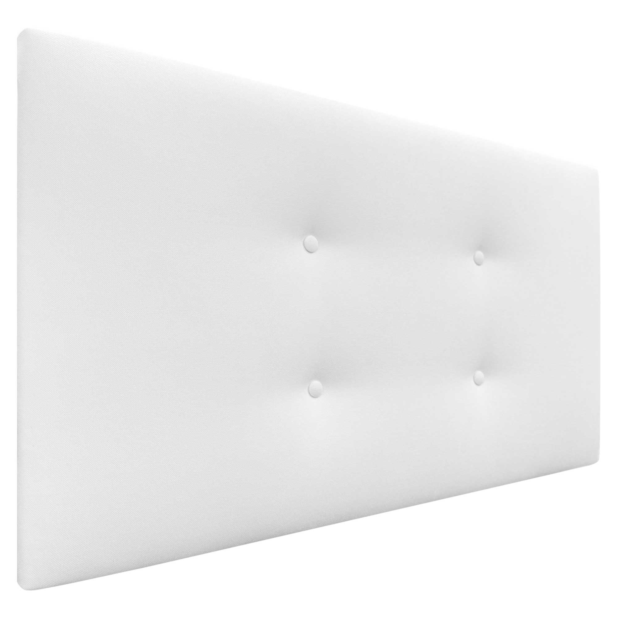 Dhome cabecero de tela aqualine pro con 2 hileras de botones cabezal tapizado cama lujo (blanco, 90cm )