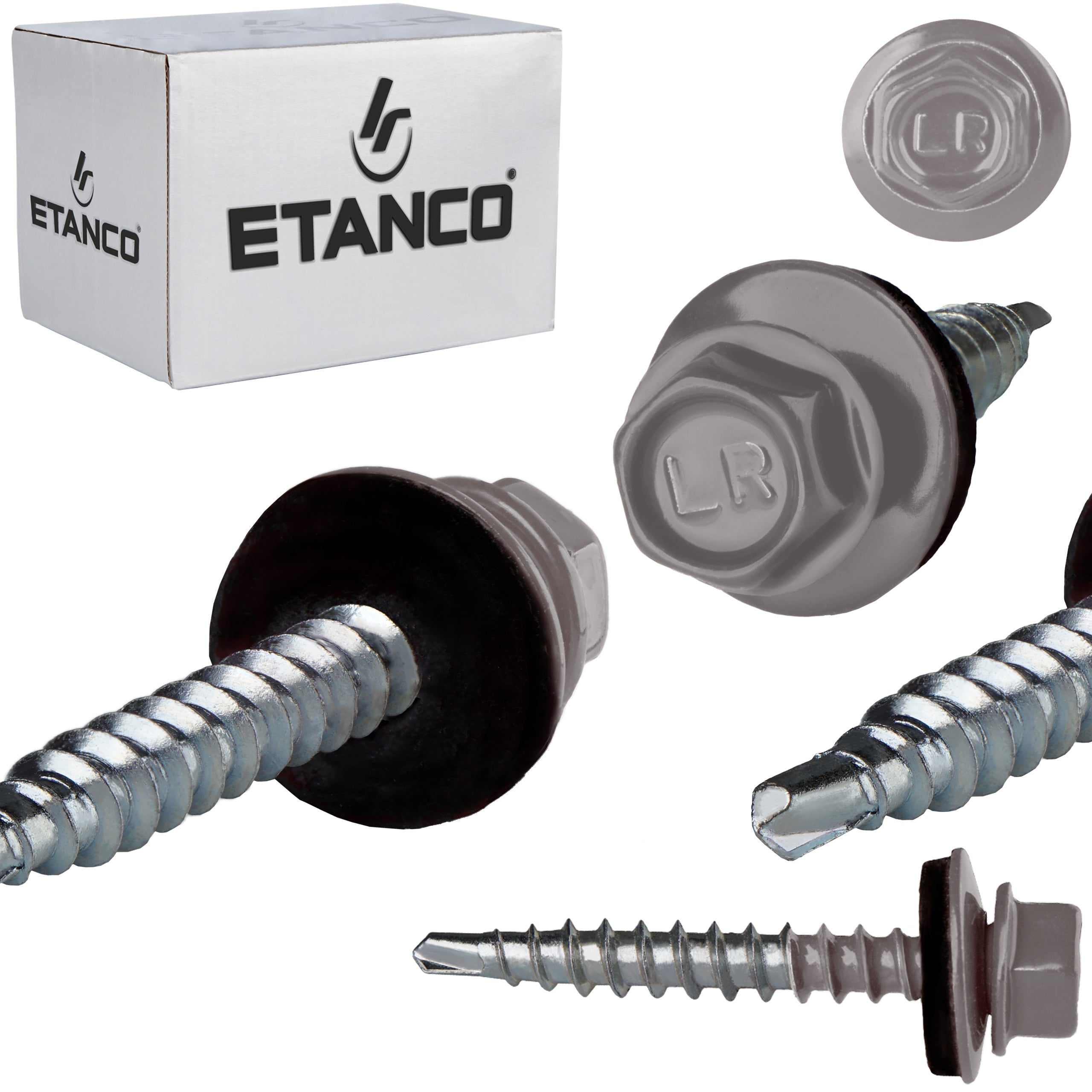 Wkręty farmerskie Etanco GTF2 Z14 4,8x35 mm RAL 9007 samowiercące 250szt