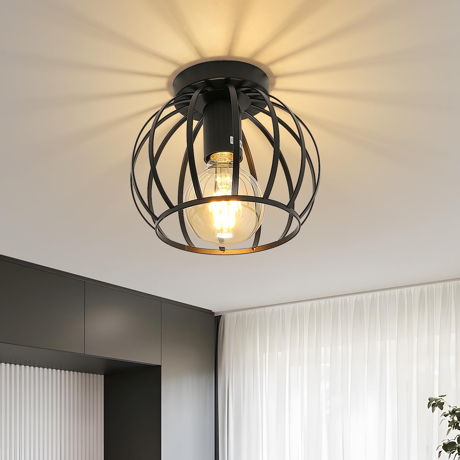 Plafonnier rétro, lustre industriel en métal, lustre, adapté à la ...