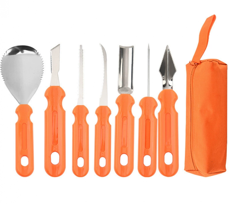 Kit De Sculpture De Citrouille D'Halloween - Outil De Sculpture De Citrouille - En Acier Inoxydable - Pour Adultes Et Enfants - Pour Décoration De