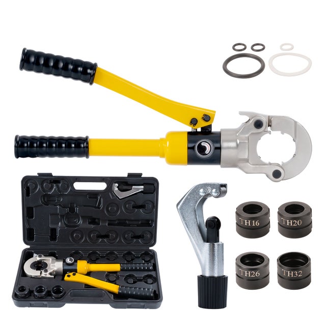 TEENO Pince à sertir multi-couches 100kN avec cutter pour raccords : TH16, TH20, TH26, TH32