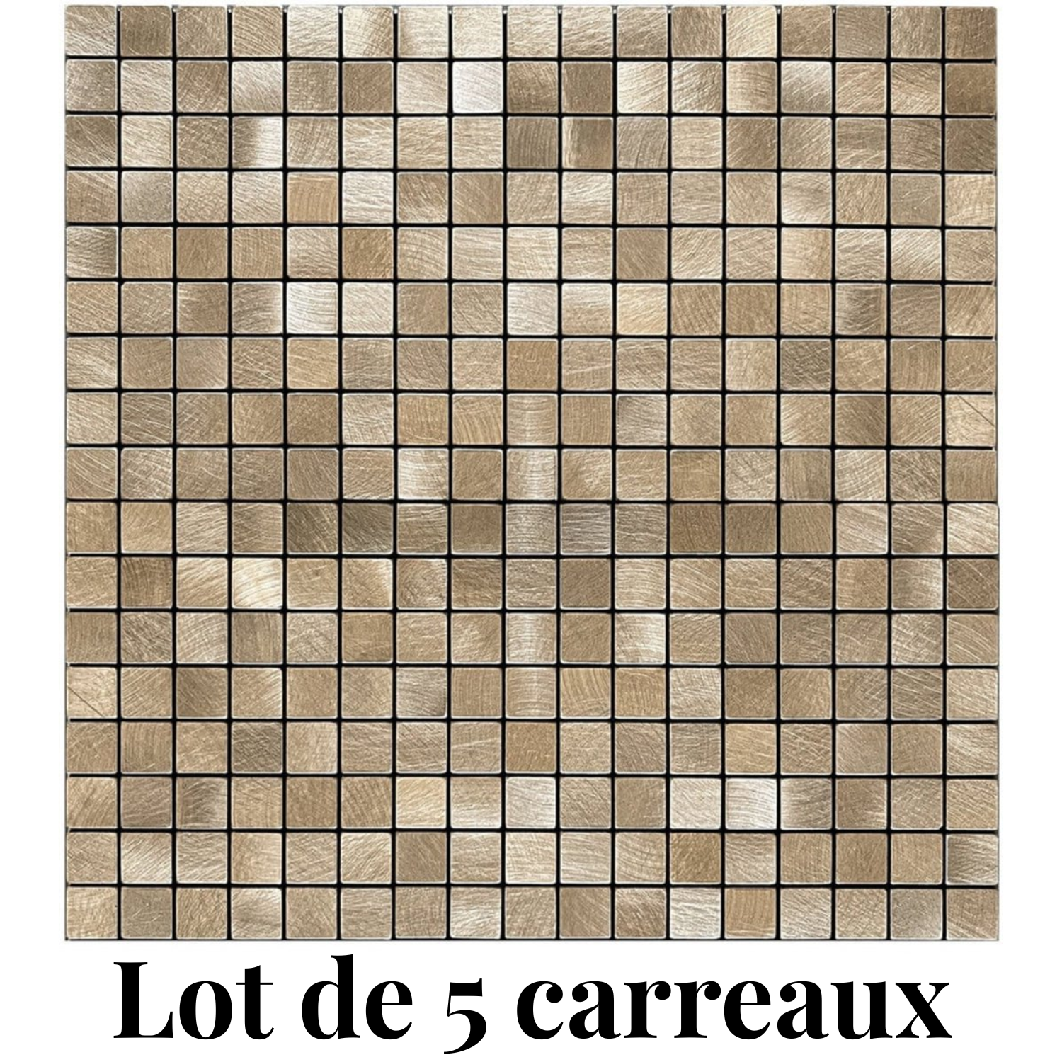 Carreaux muraux autocollants en aluminium bronze 26 5 x 26 5 cm Set