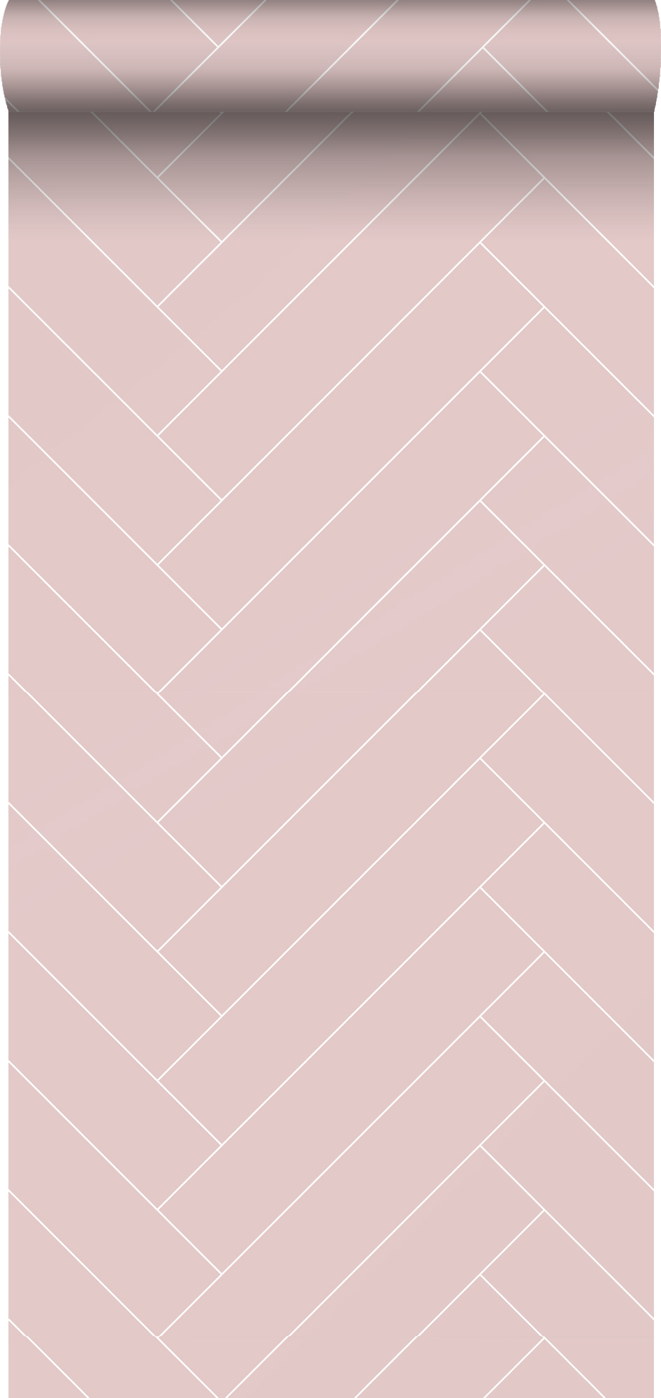 Tapeta motyw jodełki starego różuIbiałym - 53 cm x 10.05 m - ESTAHOME