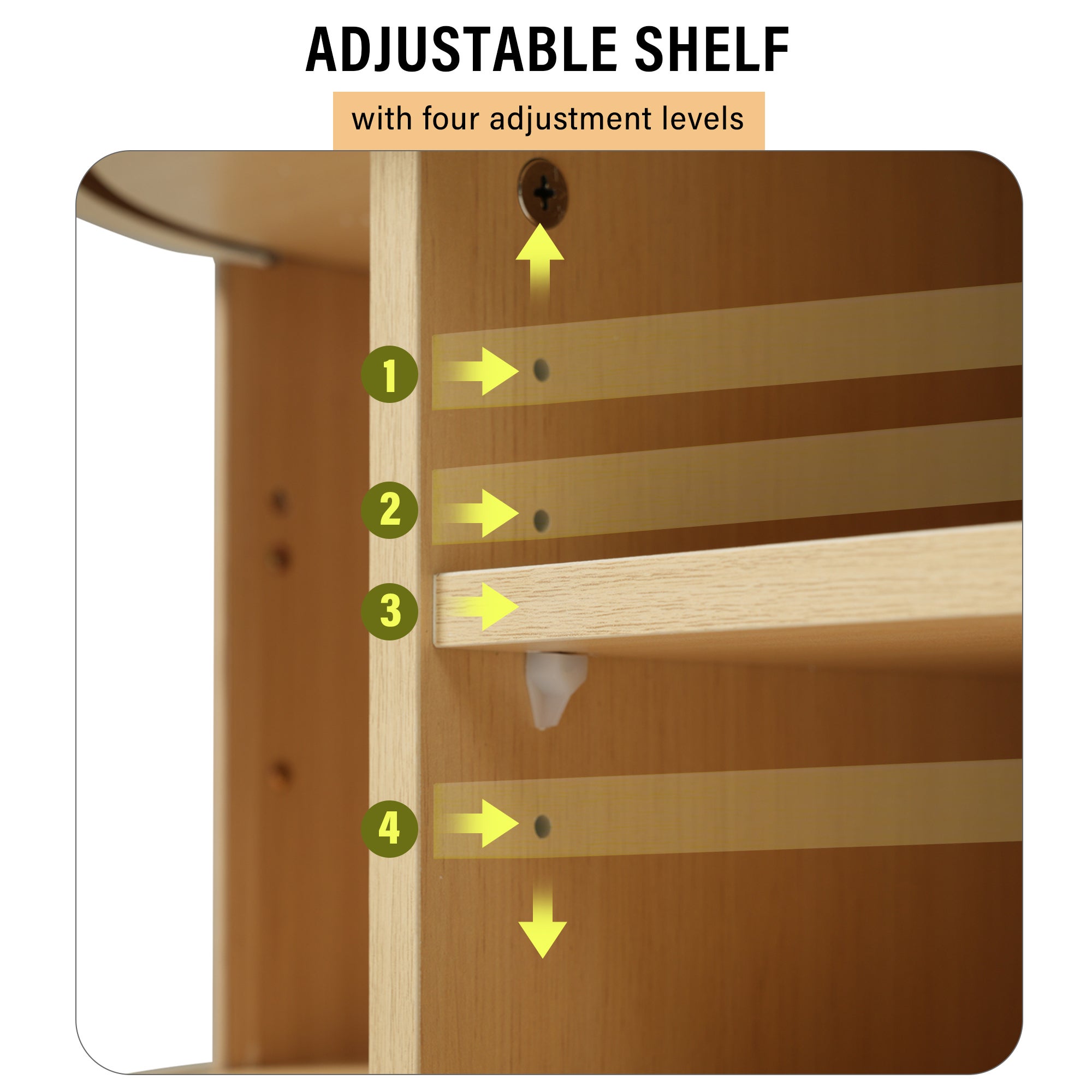 Meuble TV avec 2 portes coulissantes en forme ovale - 175 x 40 x 42cm - Bois MDF - Couleur bois - 7