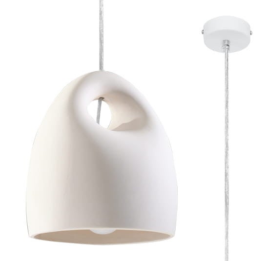 Lampa sufitowa wisząca Bukano biała 1xE27x60W wym: 120 x 20 x 20 cm ceramika / gips Sollux Lighting