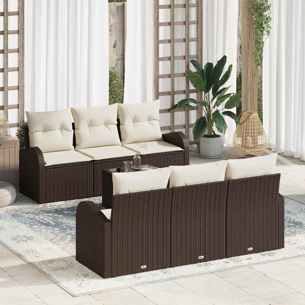 Zestaw Sof na Ogród Brązowy 55 x 55 x 37 cm polirattan vidaXL