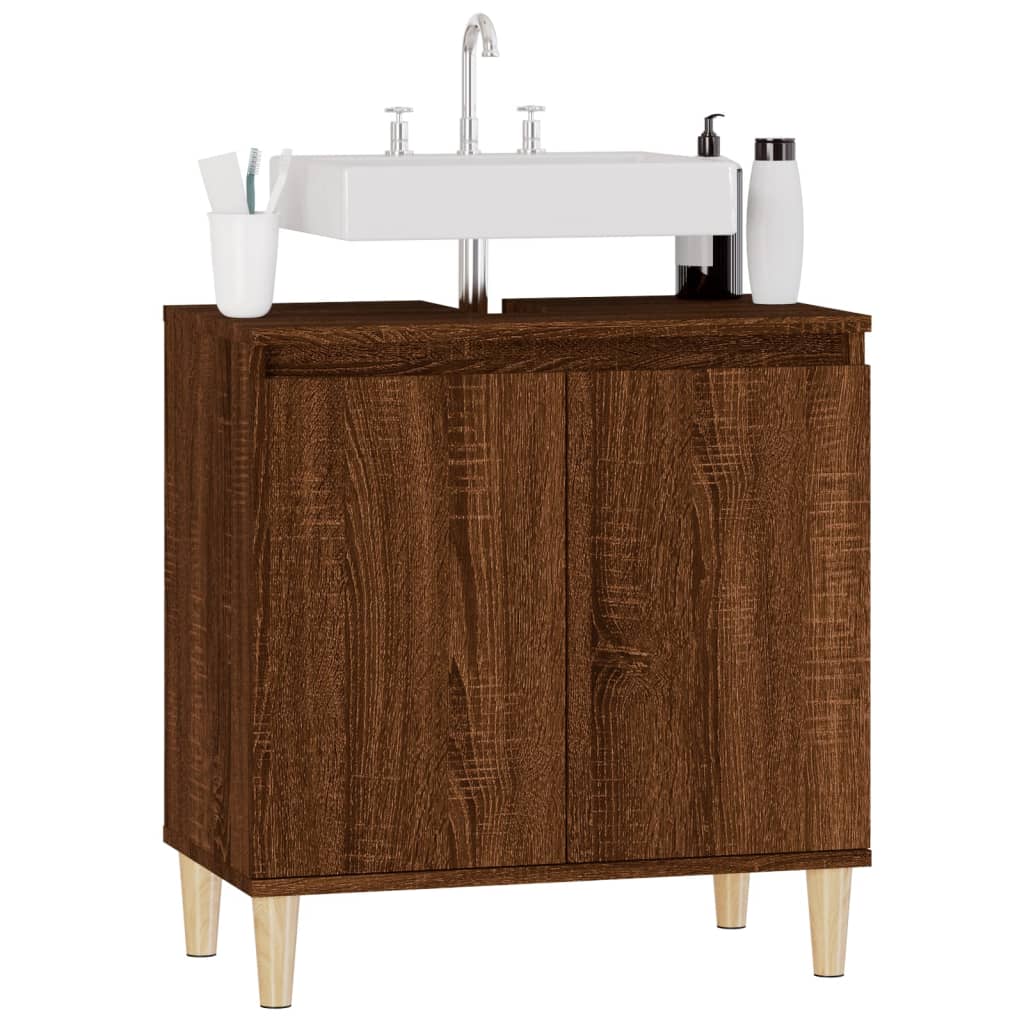 Maison Exclusive - Mobile Lavabo Rovere Marrone 58x33x60 cm in Legno Multistrato - 4