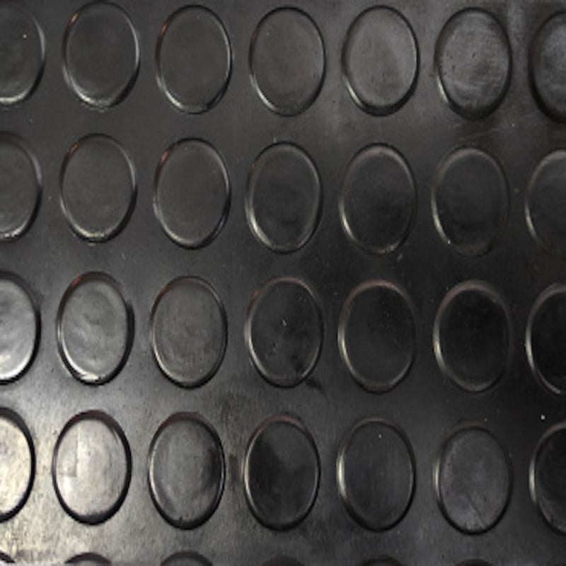 Suelo Goma| Composición 100% Caucho| Suelo Caucho| Suelo PVC| Suelo Protector| Diseño Botones Negro| Grosor 3MM| Medida 100X150CM - 4