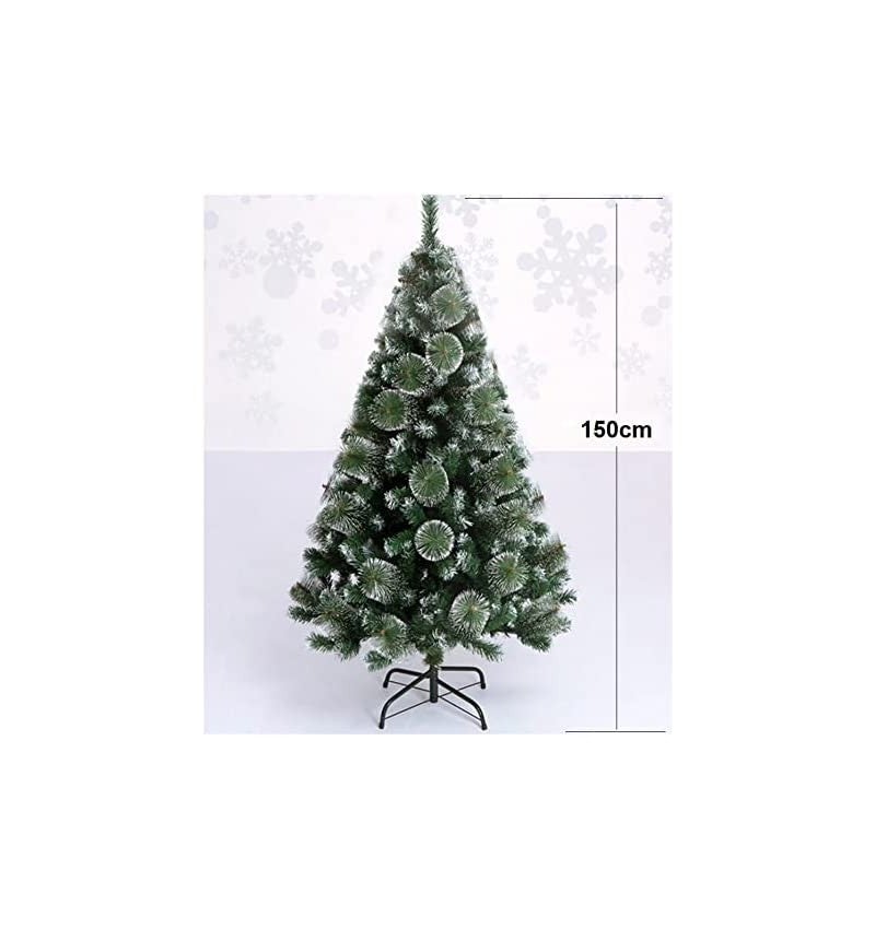Árbol De Navidad 150cm 1.5m Pino Artificial Decoración Navideña Con Soporte Metálico Ramas Verdes con efecto nieve - 2