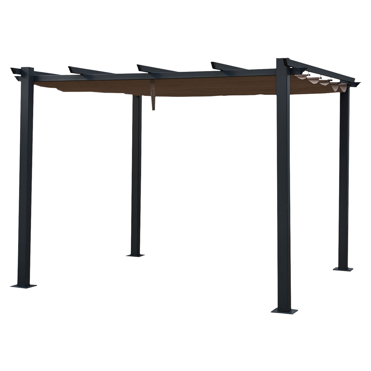 Pergola wolnostojąca 3 × 3 m CASSIS taupe - konstrukcja aluminiowa
