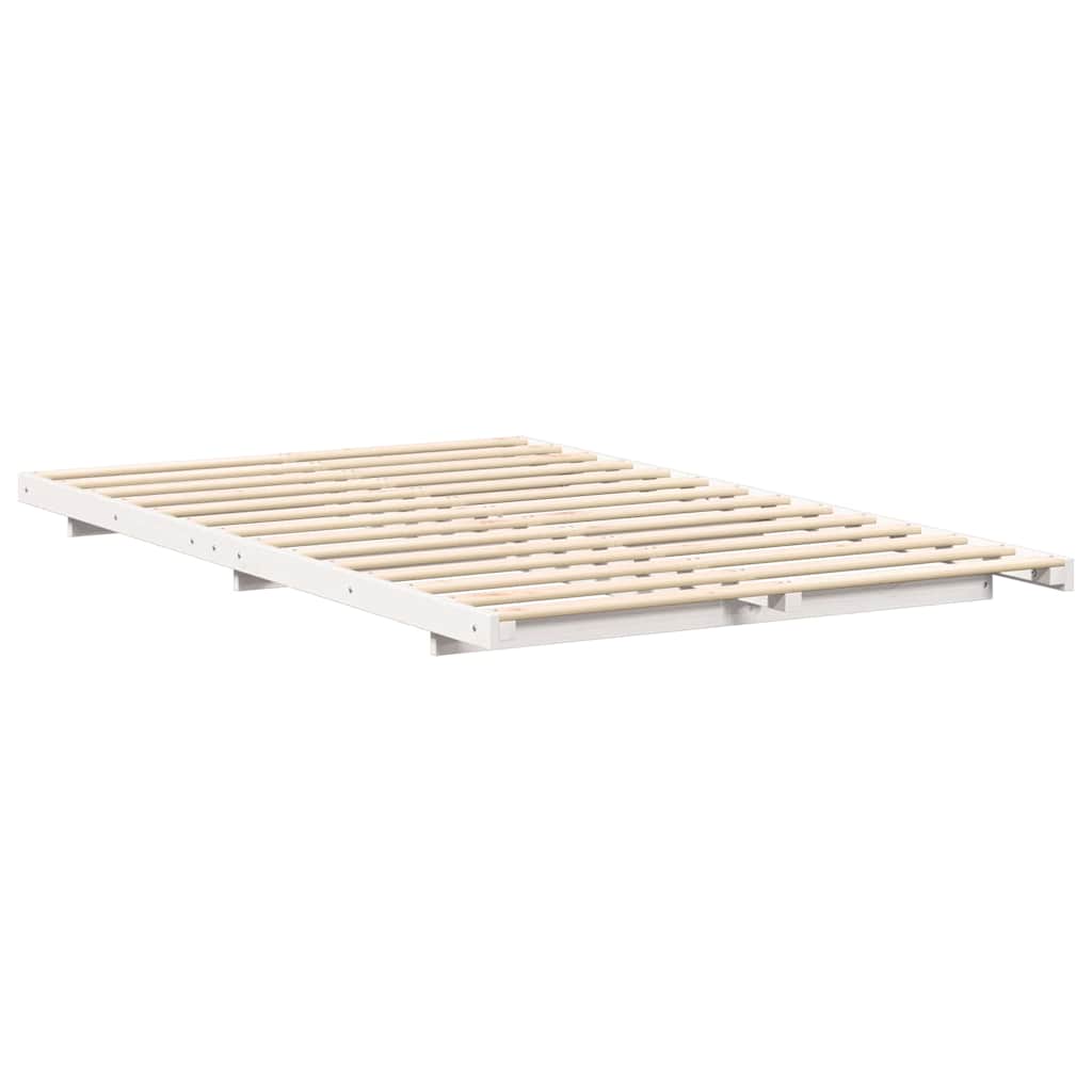 Cadre de lit en pin massif blanc, pour la chambre, 120 × 190 cm - 4