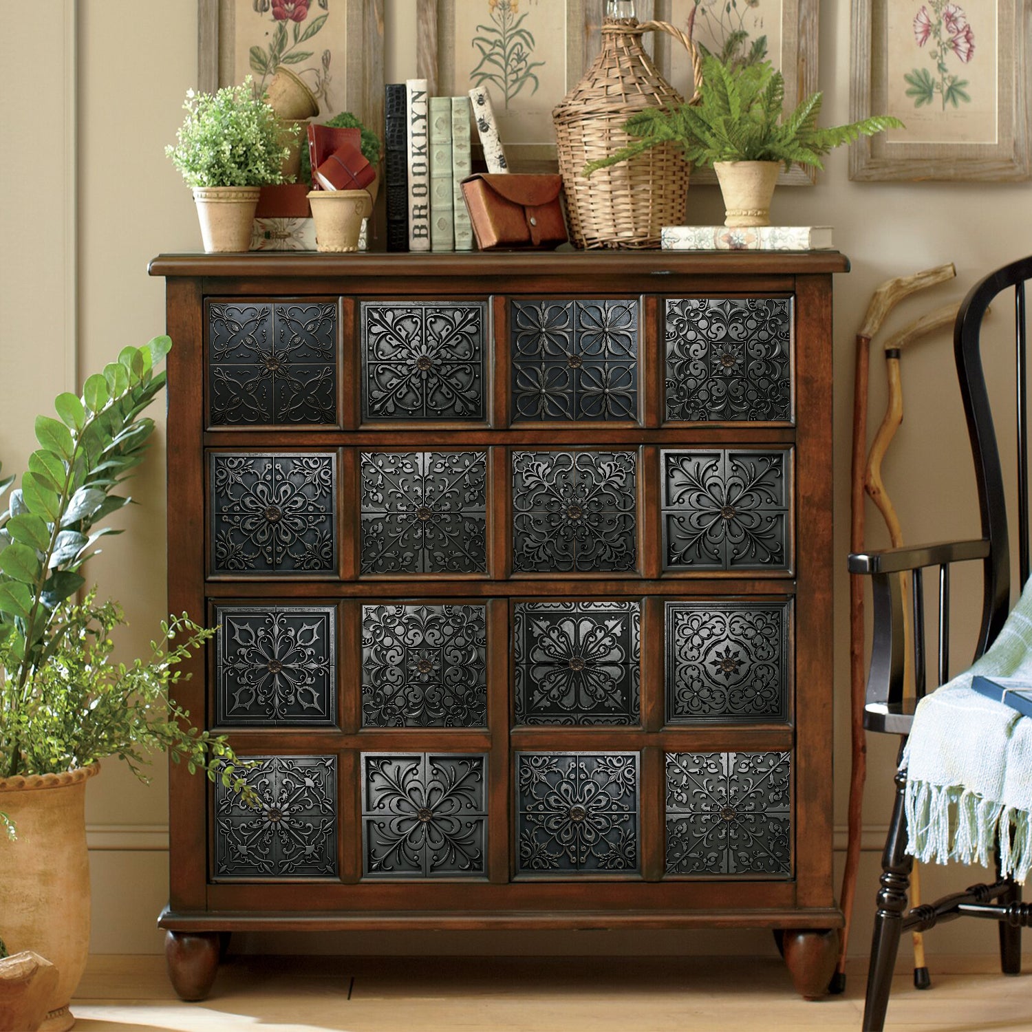 Lot de 12 panneaux muraux 3D autocollants, Crédence adhésive, Autocollants décoratifs, Imperméables et résistants à la chaleur, 15 cm x 15 cm - 8