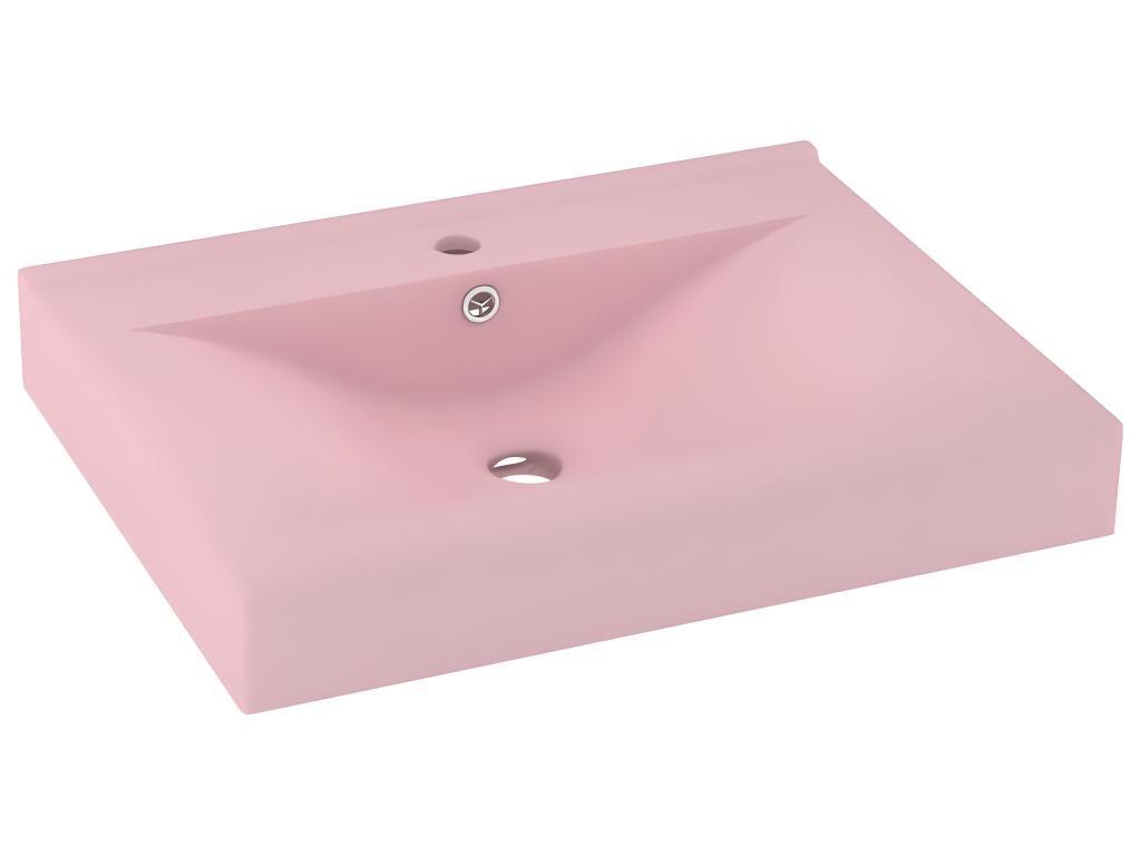 Lavabo con foro per rubinetto lavabo da appoggio wc lavabo bagno cucina interno casa 60 x 46 cm ceramica 02_0002763 - 6