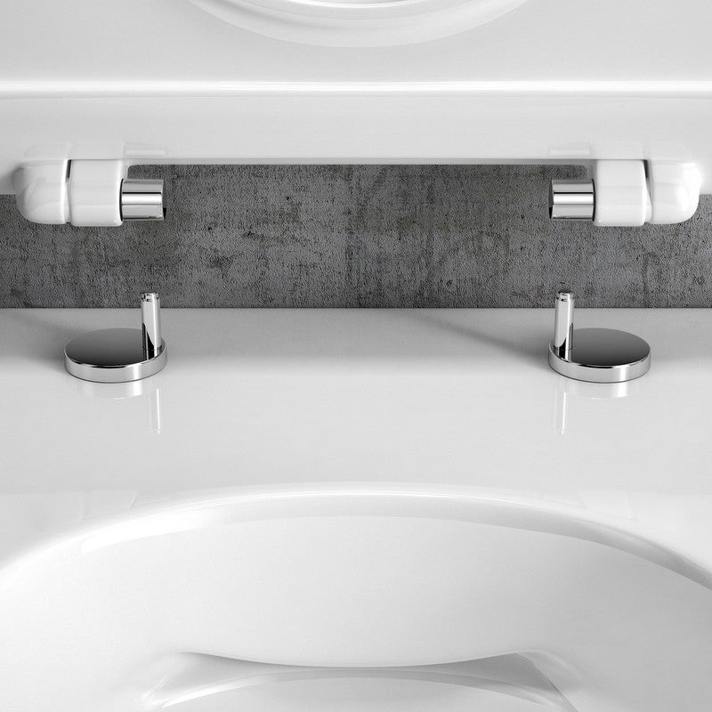 Cuvette Wc Suspendu Sans Bride Compact - 49 X 36 Cm - Abattant 