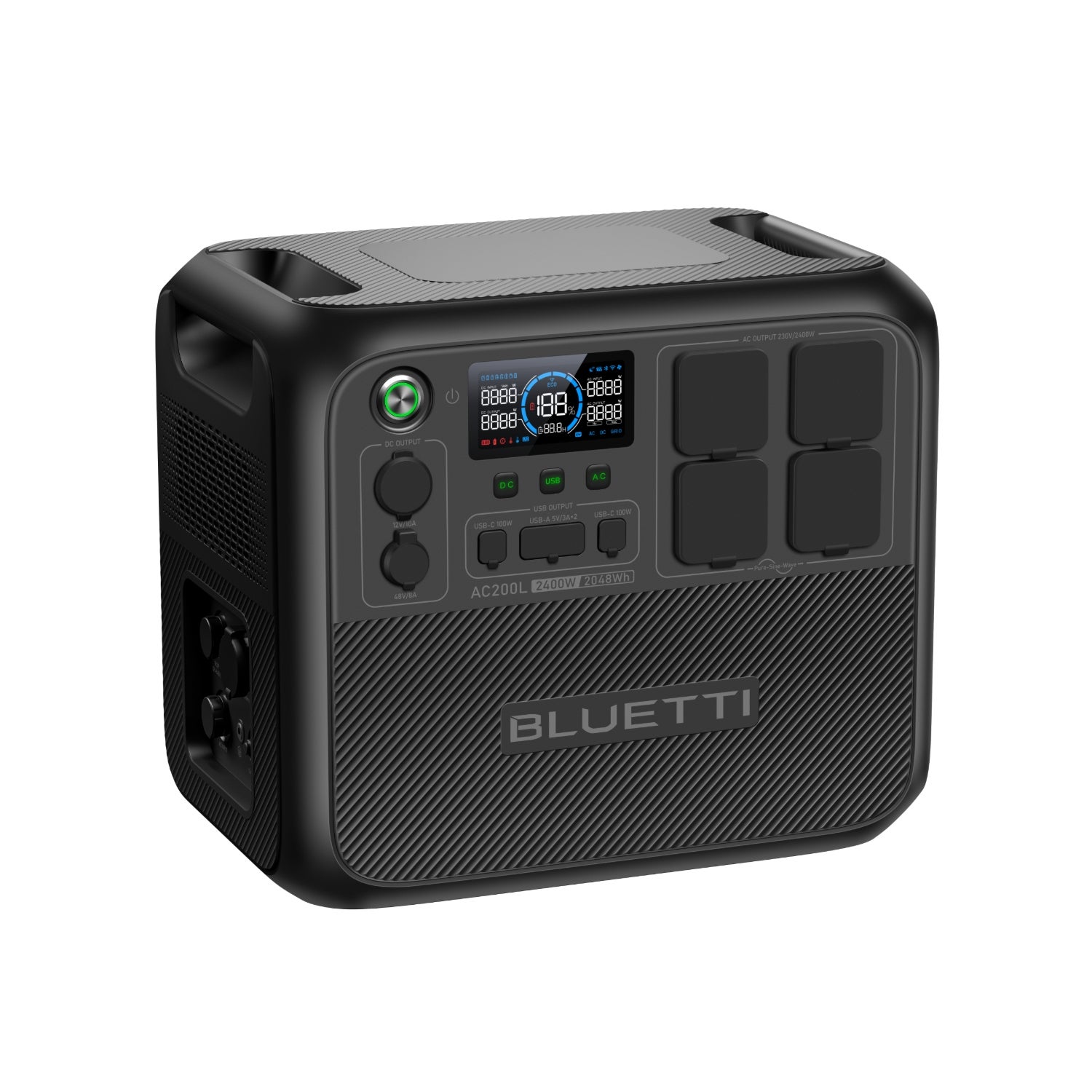 Bluetti  Ac200l Generador De Energía Portátil, Batería Lifepo4 De 2048Wh, Ampliable A 8192Wh Con 4 Salidas De Ca De 2400W , Leroy Merlin
