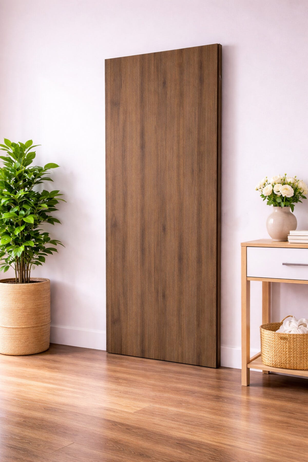 Porte Coulissante Light Walnut H204 X L73 Cm Gd Menuiseries | Bricoman