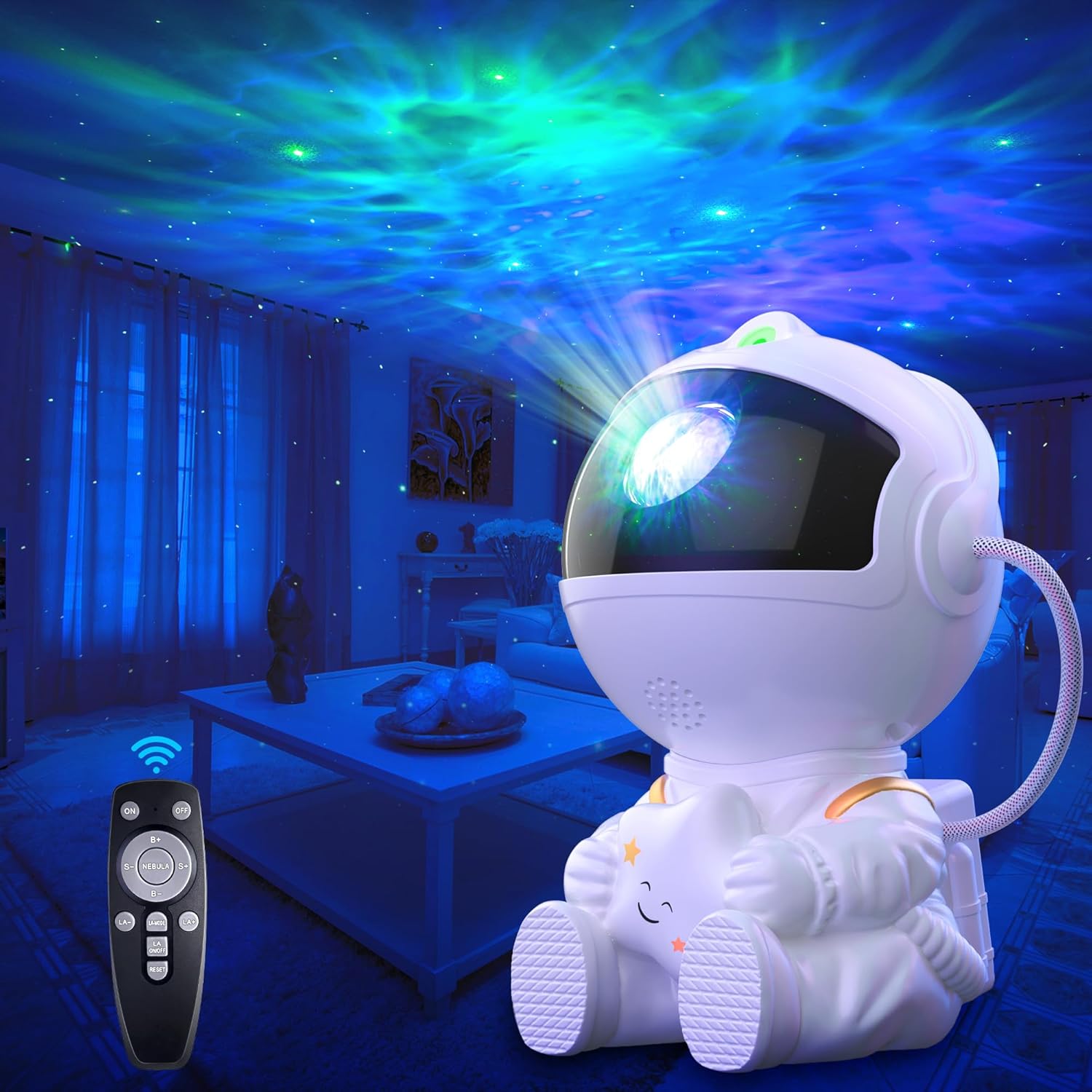 Sunicon Proiettore, Proiettore Stella HD Galaxy Light 360° Luce di proiezione lunare USB Star Luce Notturna Illuminazione di Ricarica per la Decorazione del soffitto della Camera (Earth Pattern