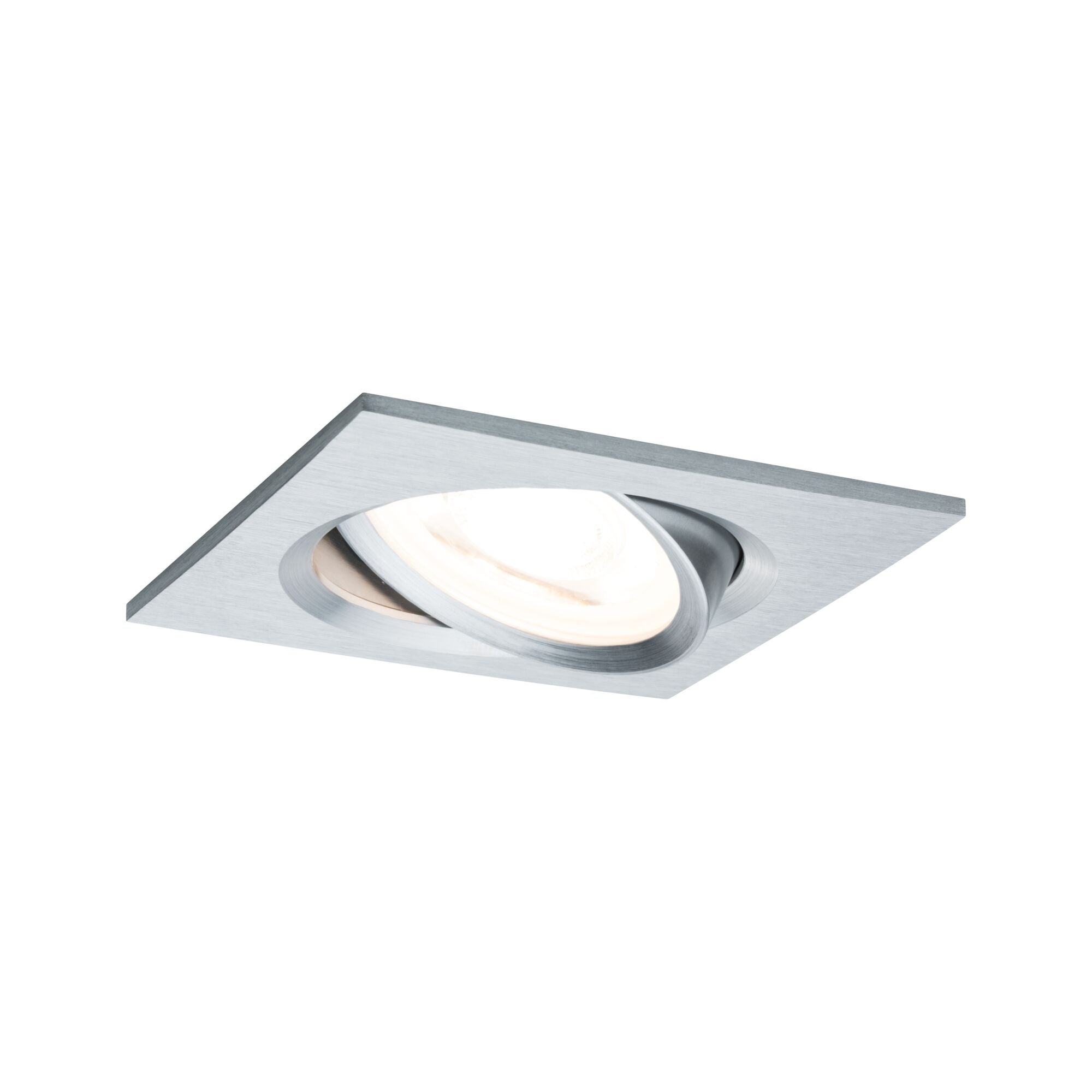 Spot encastré LED Nova Coin Luminaire individuel orientable carré 84x84mm 50° Coin 6W 470lm 230V 2700K Alu tourné - 2