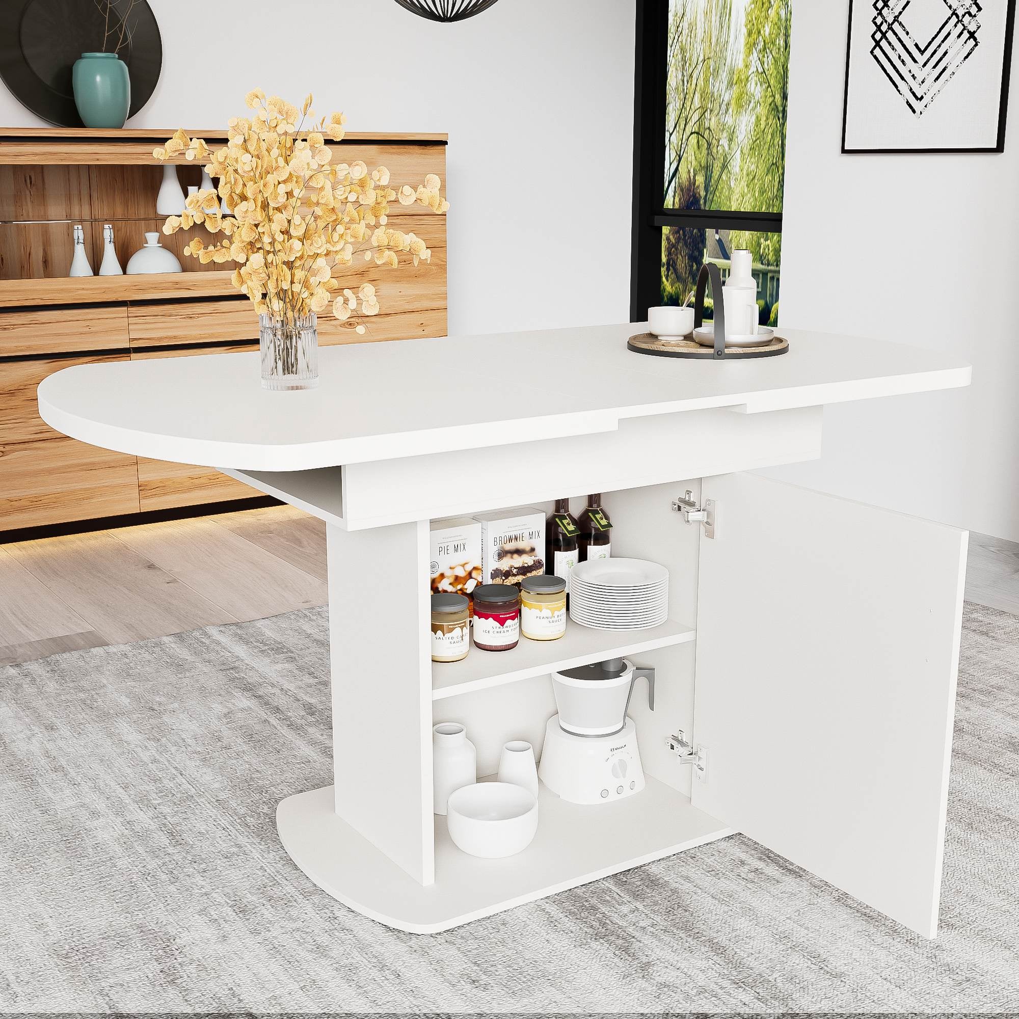 Table à manger extensible ovale L110/130xL70xH75 cm - Table avec ...