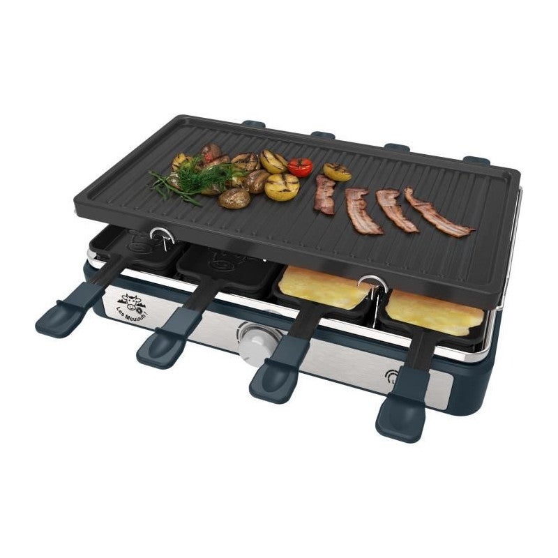 LITTLE BALANCE Raclette-Gerät Rechteckig – 1400 W, Für 8 Personen, Mit Grillplatte & 8 PFAS-freien Pfännchen