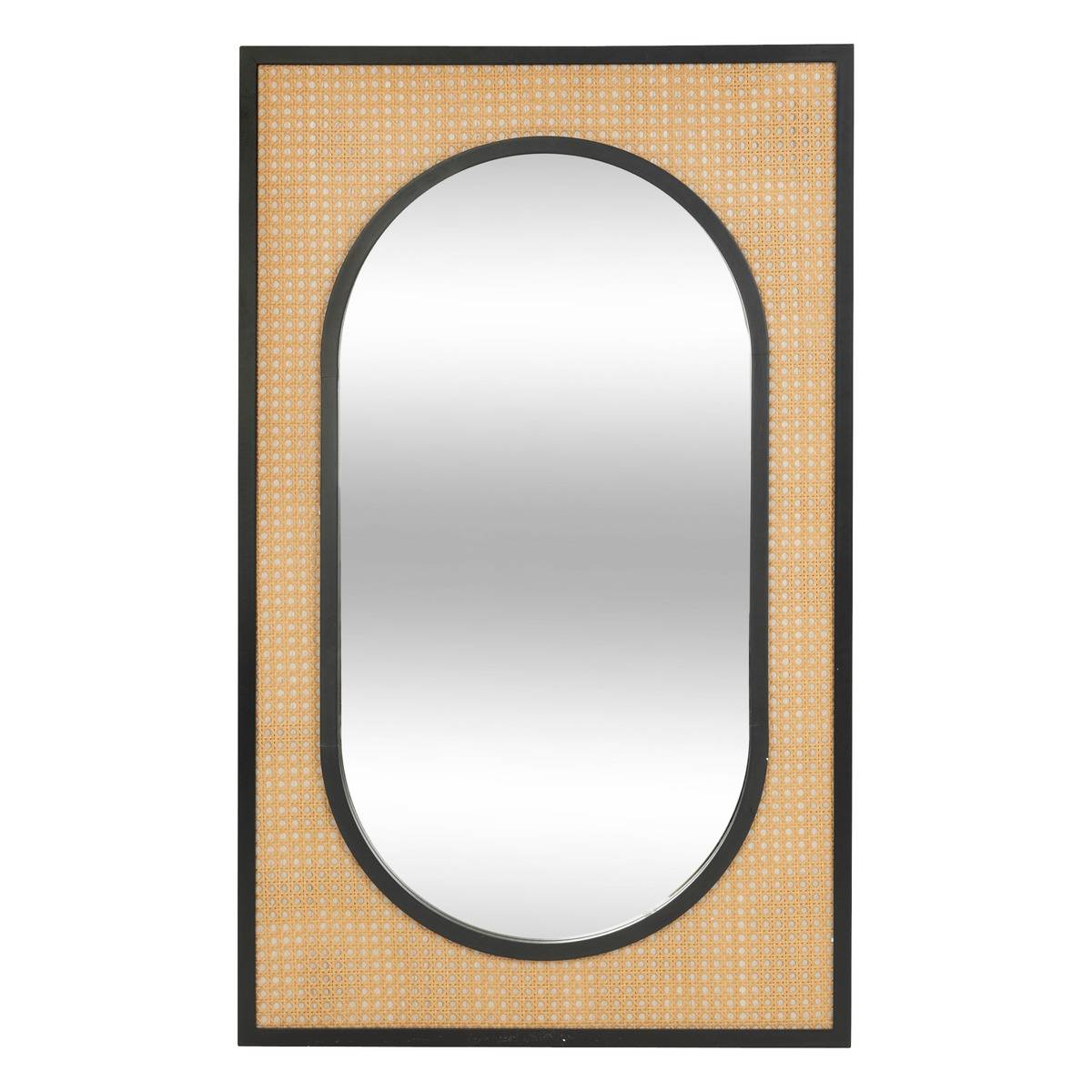 Paris Prix Atmosphera Miroir Rond En Métal & Bois Joe 45cm Noir - Décoration Murale Élégante
