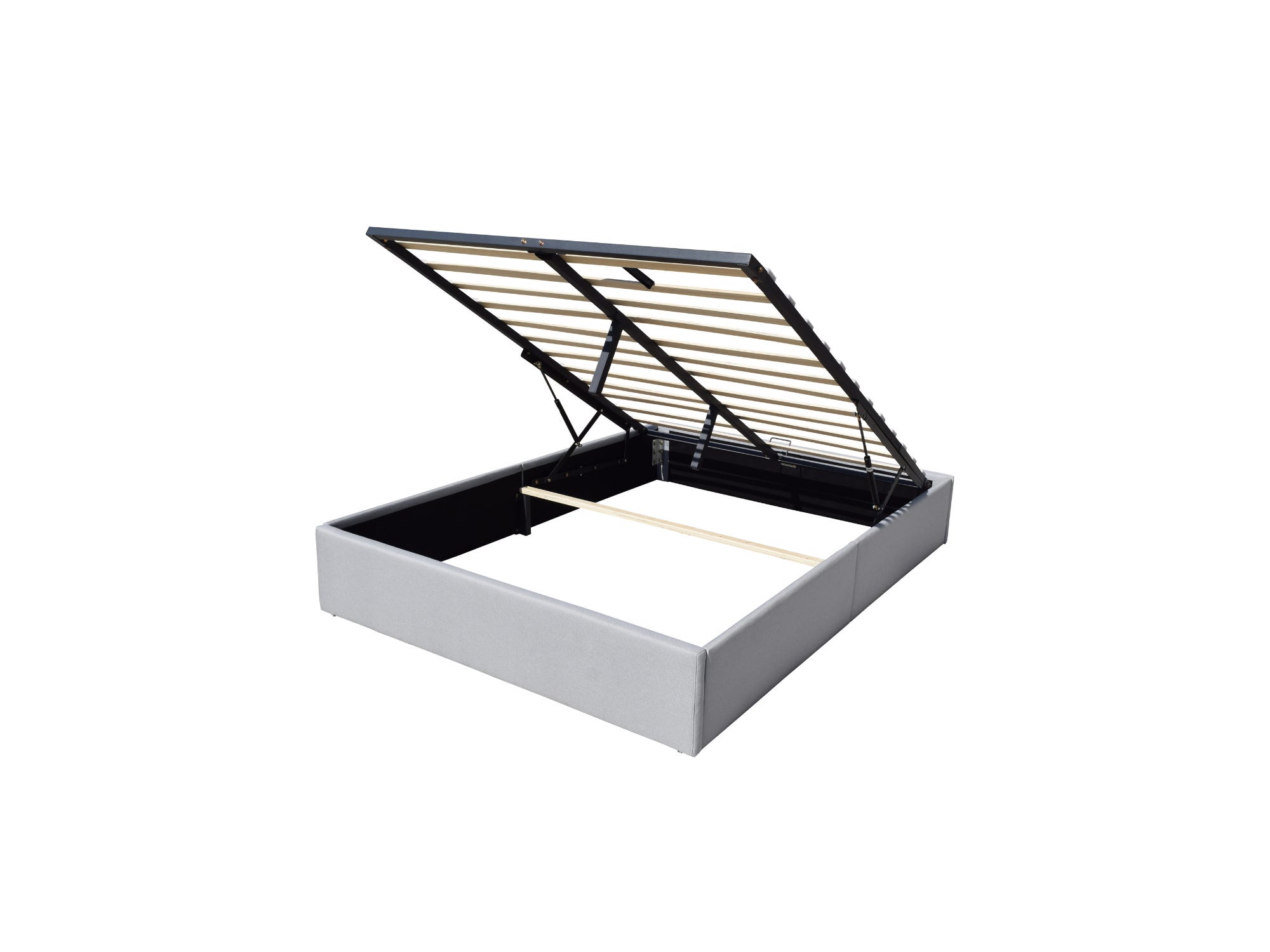 Solide Lit Coffre Gris pour Matelas 180x200 cm - 14 Lattes - Manon ...